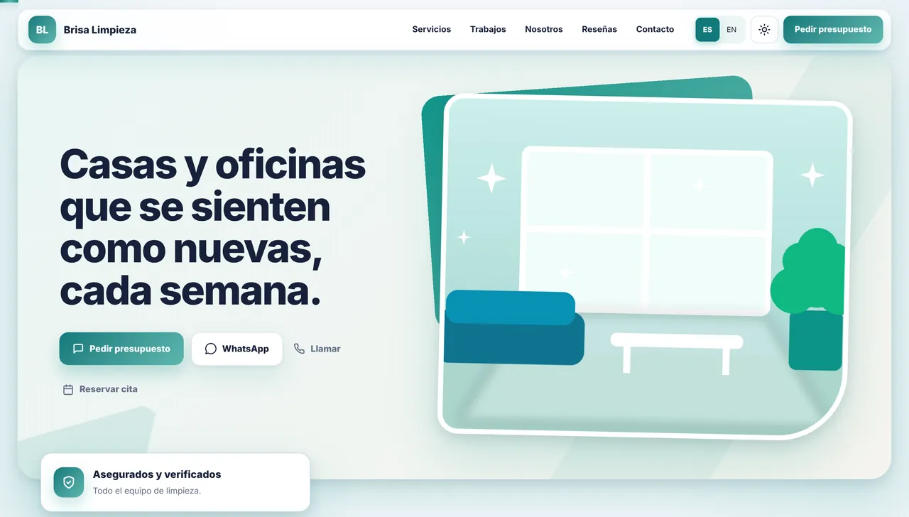 Pantalla de Vitrina con datos de ejemplo